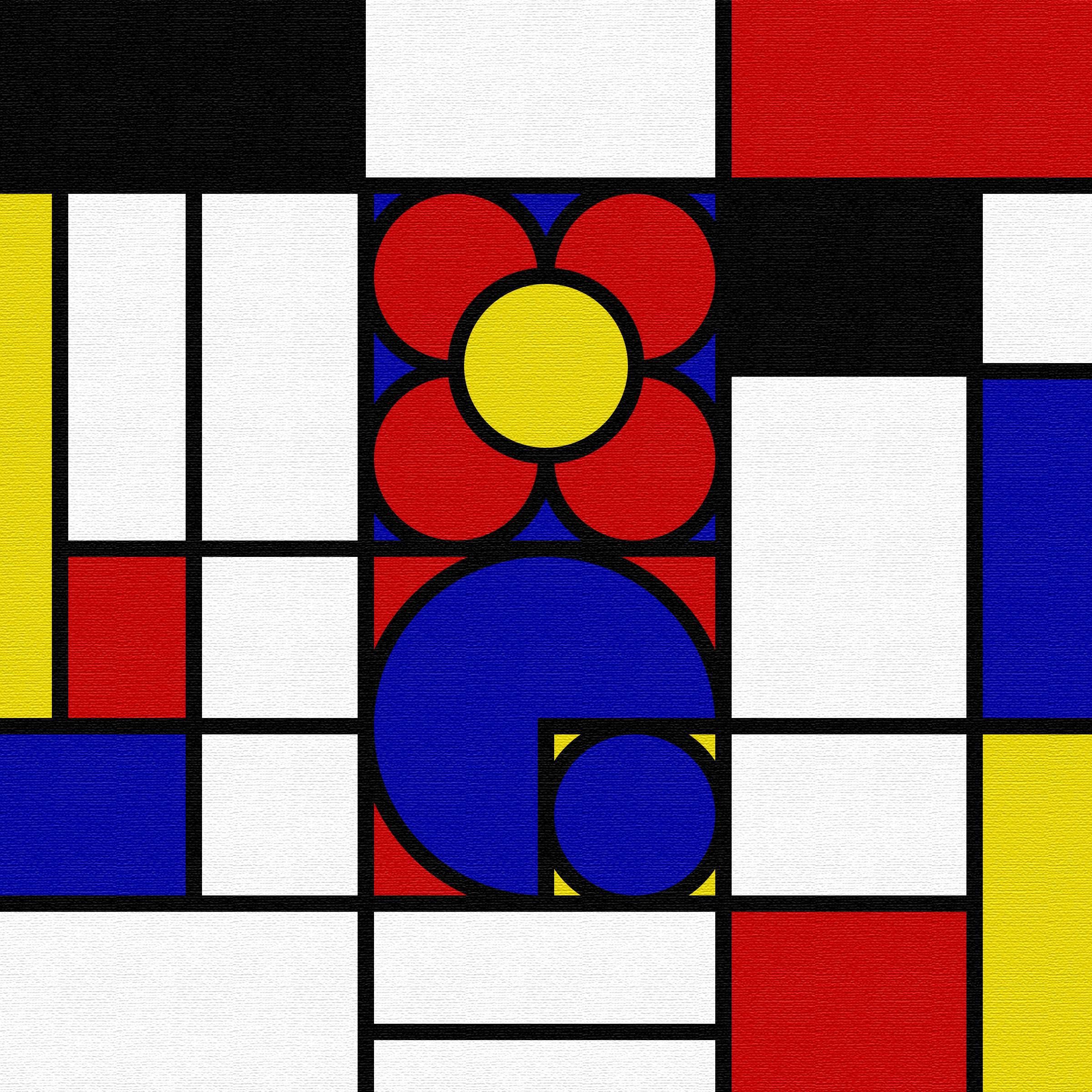 Logo created in style of Piet Mondrian paintings