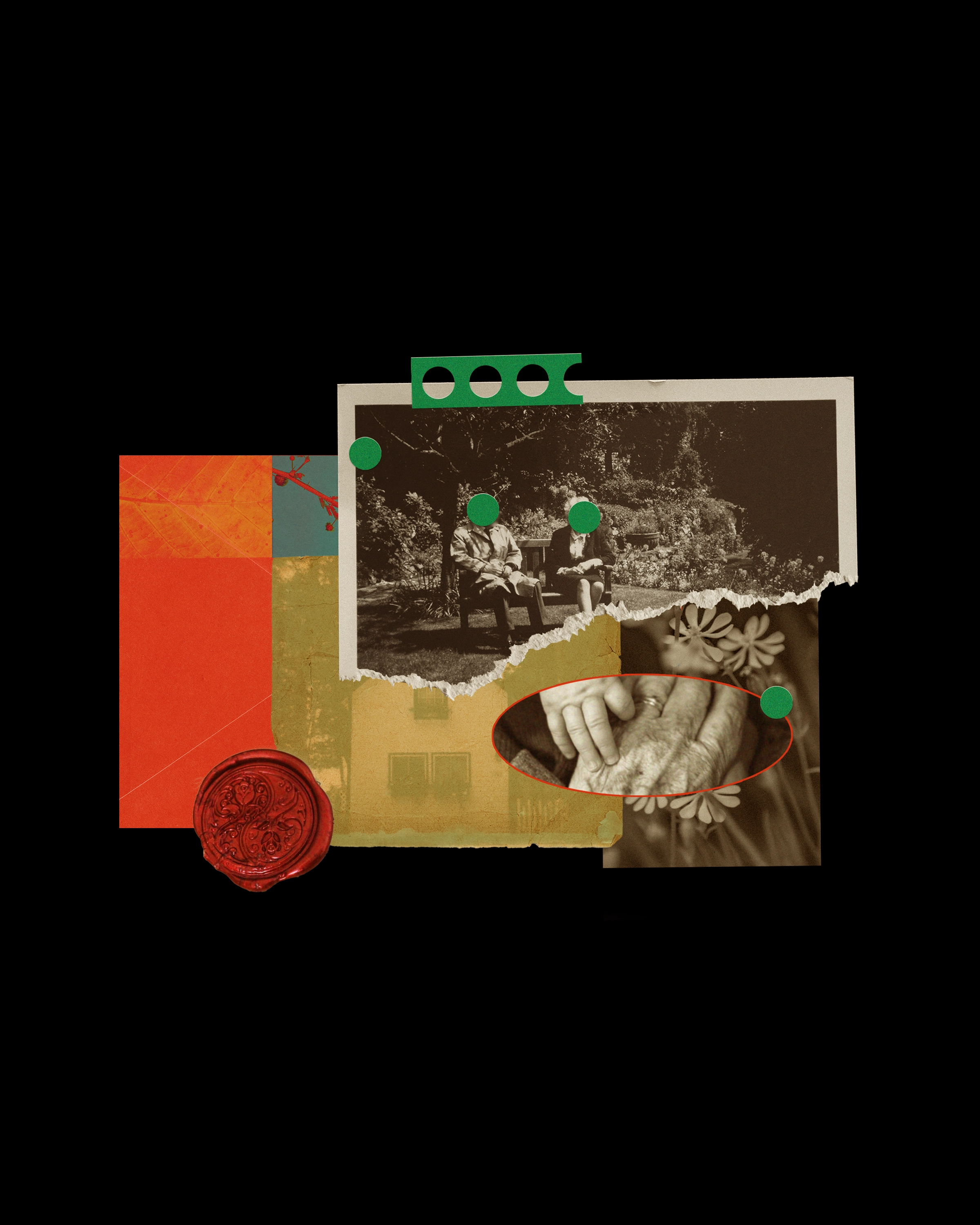 Collage of vintage images.