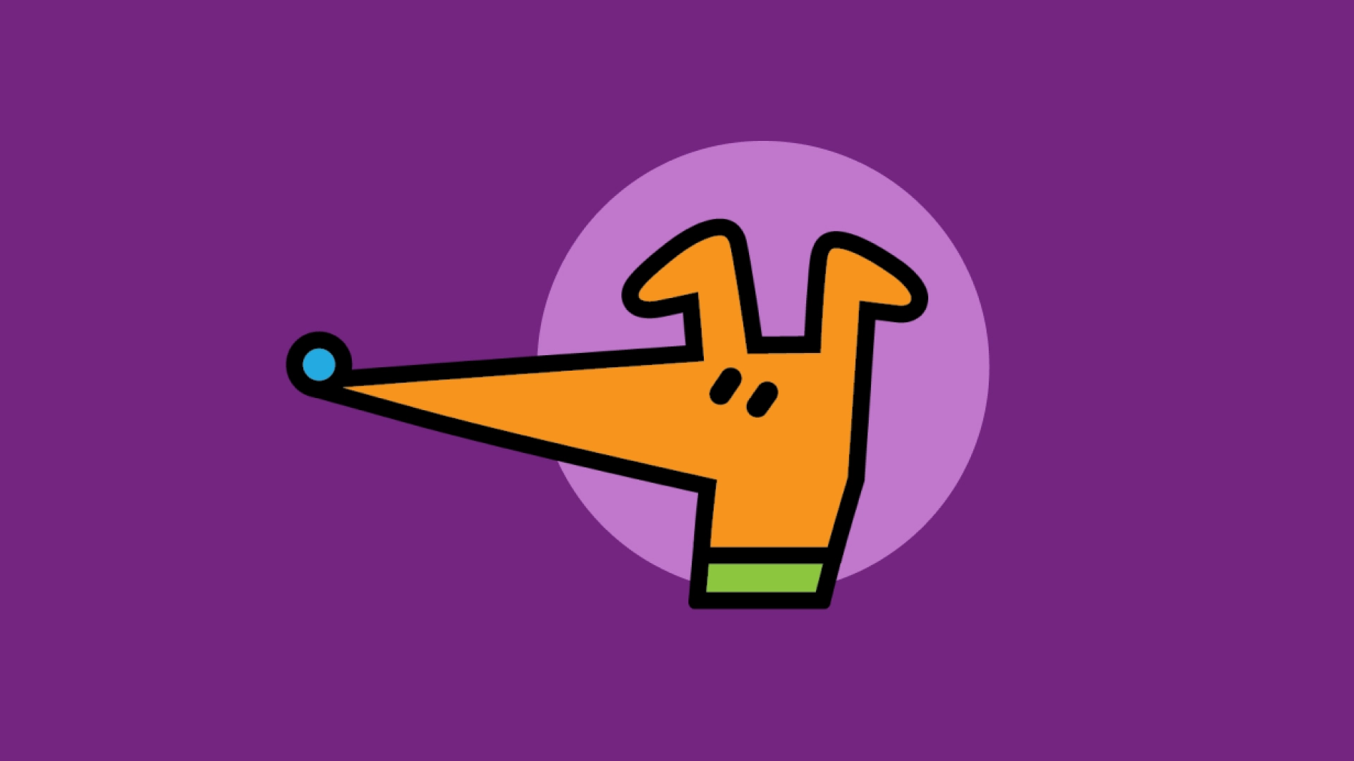 Woof logo on purple background